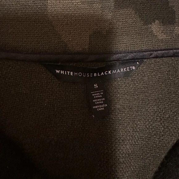 White House Black Market Camouflage Belted Sweater Coat Size Small - Picture 10 of 11